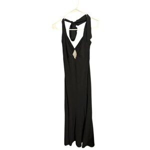 Y2k Jessica McClintock For Gunne Sax Black Halter Maxi Dress 1/2